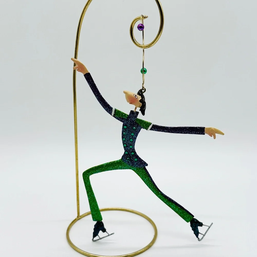 Marquis by Waterford Giddie Guy Gliding Ice Skater Metal Christmas Ornament 2004